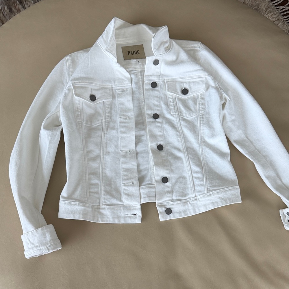 PAIGE Classic White Denim Jacket